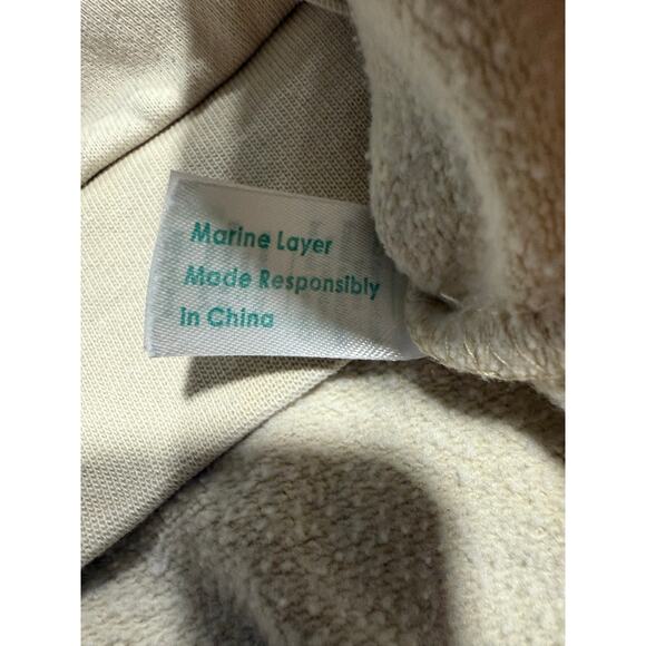 Marine Layer Enya Puff Sleeve Sweatshirt Style 16117 Womens Sz Small Cream *Flaw - Picture 7 of 16